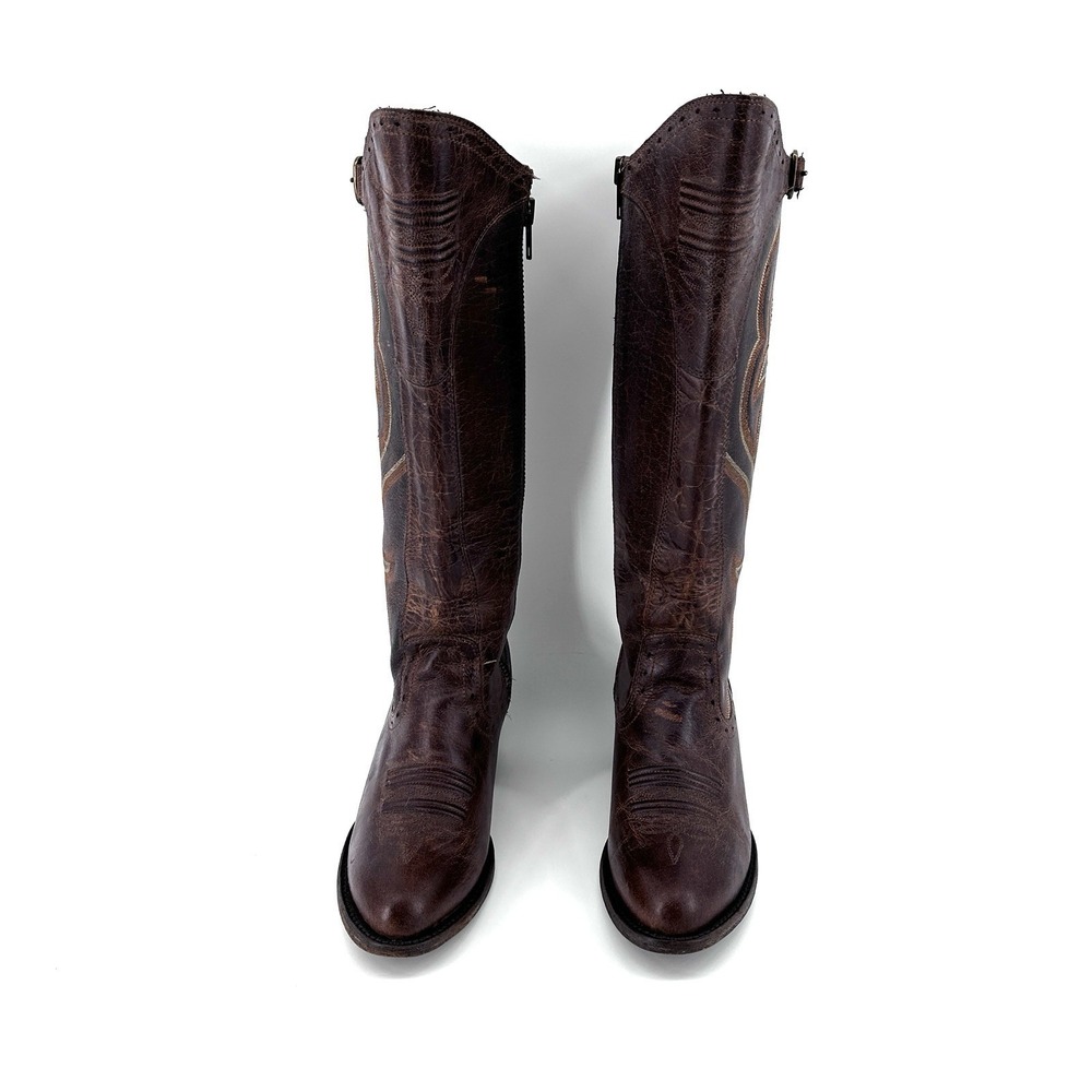 Cowgirl Festival Boots Womens 7.5 Tall Leather Embroidered Western Concert Rodeo - Picture 4 of 16